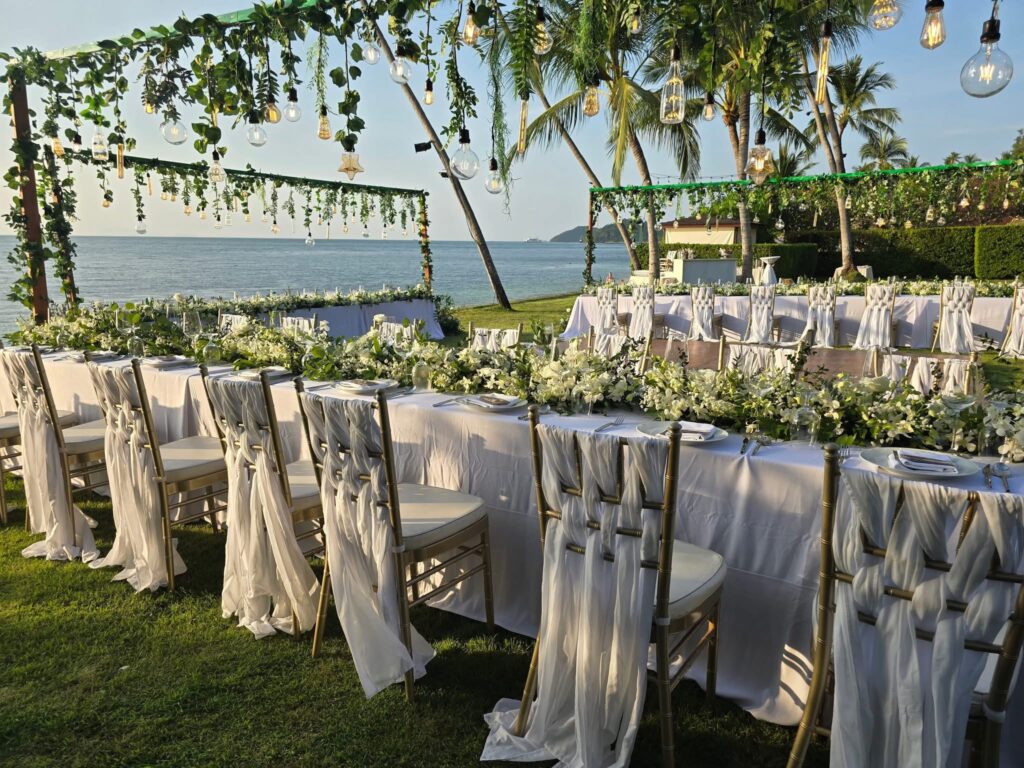 Luxury wedding in Koh Samui villa ceremony setup