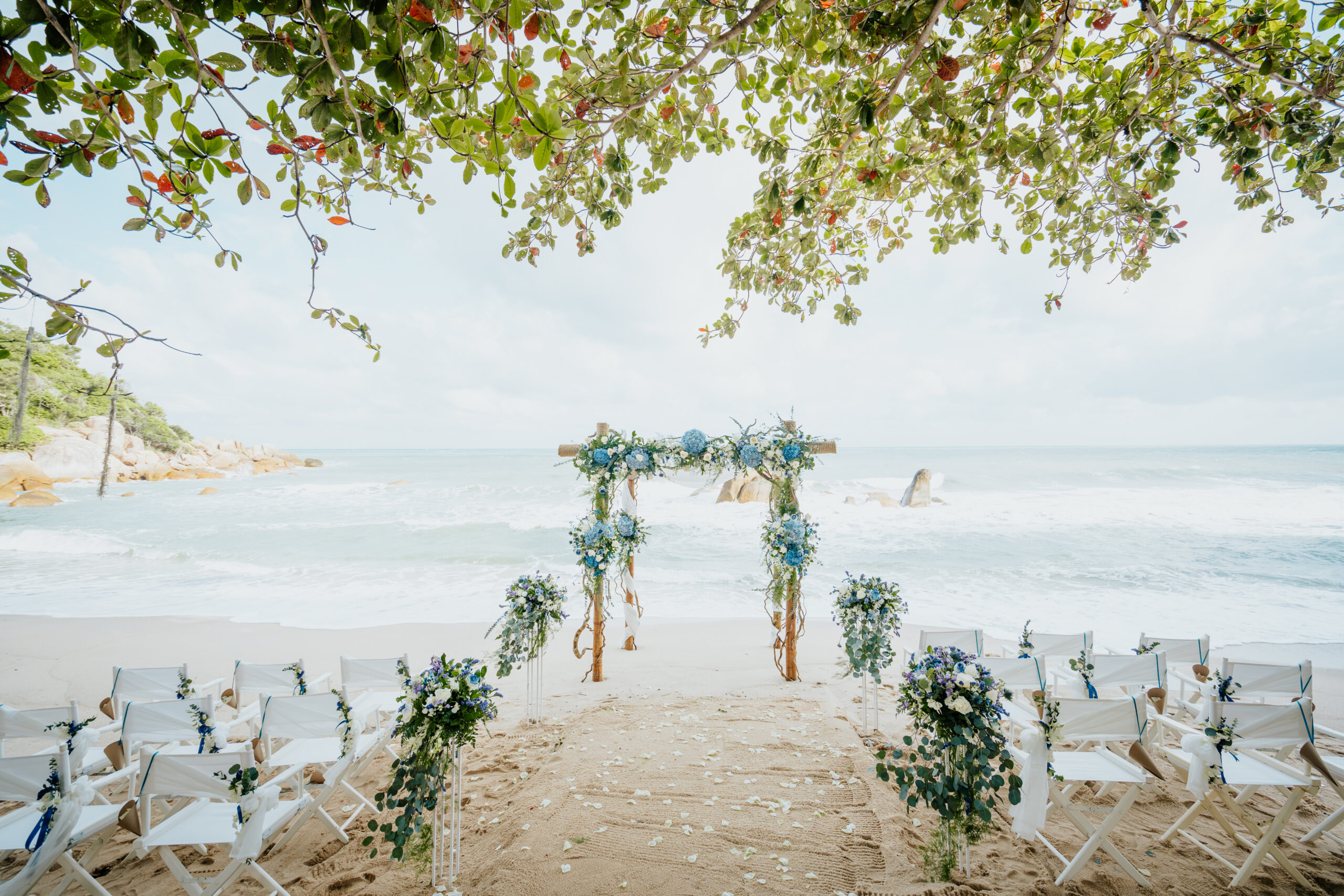 private beach wedding ceremony at Silavadee Koh Samui
