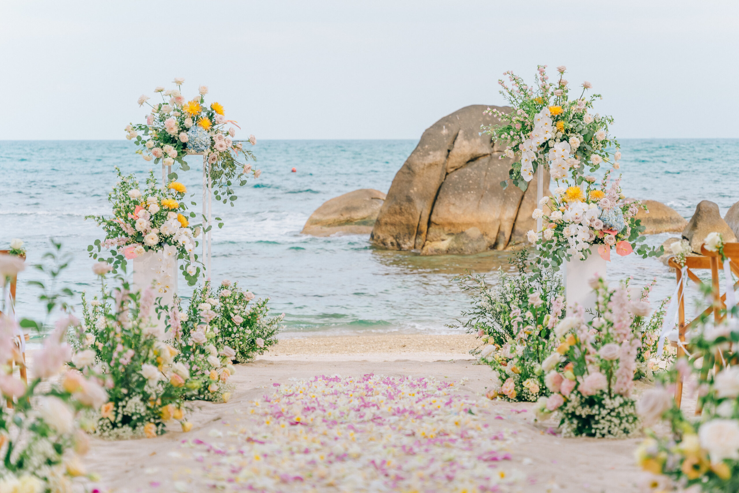 wedding ceremony on a private beach in Koh Samui at Silavadee resort