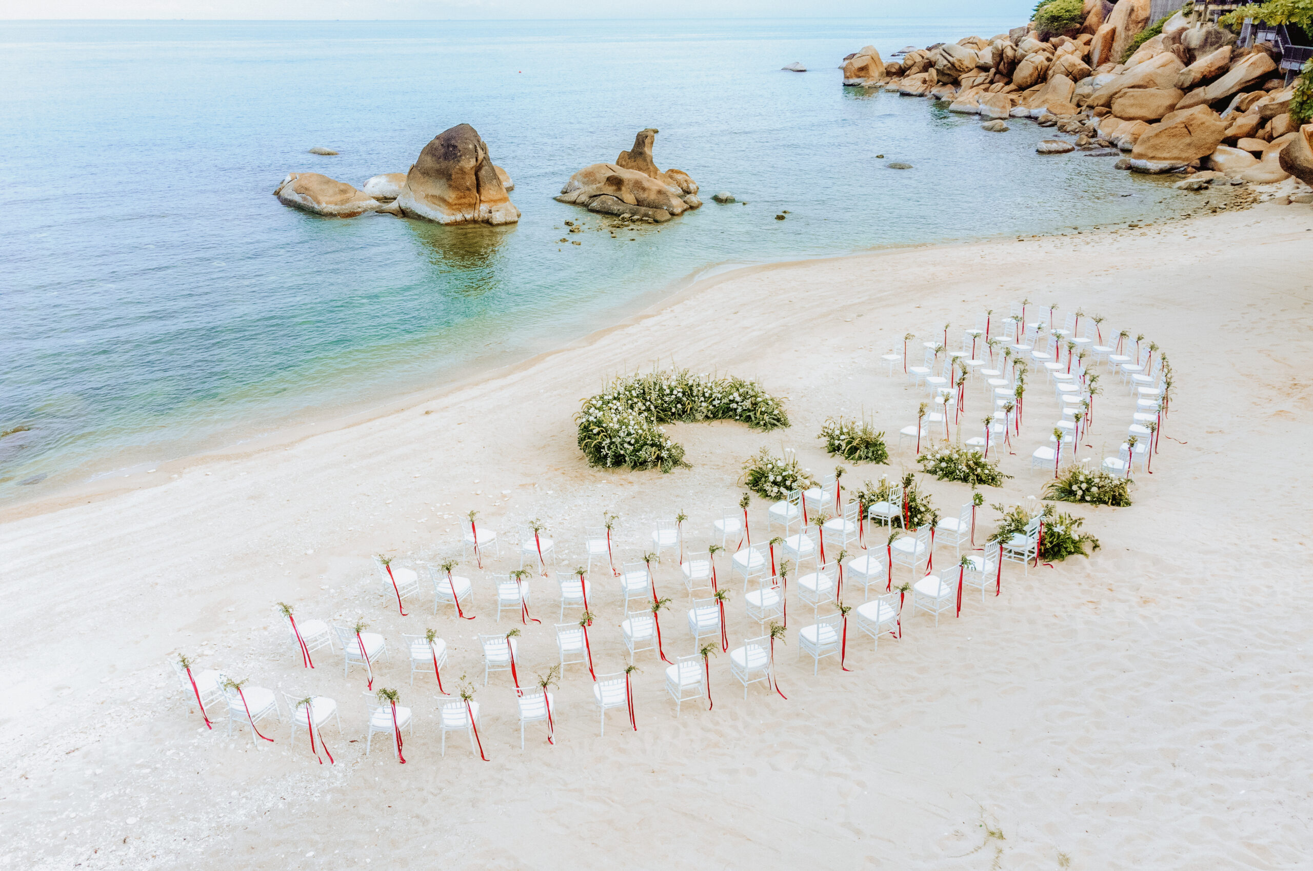 private beach wedding ceremony at Silavadee Koh Samui