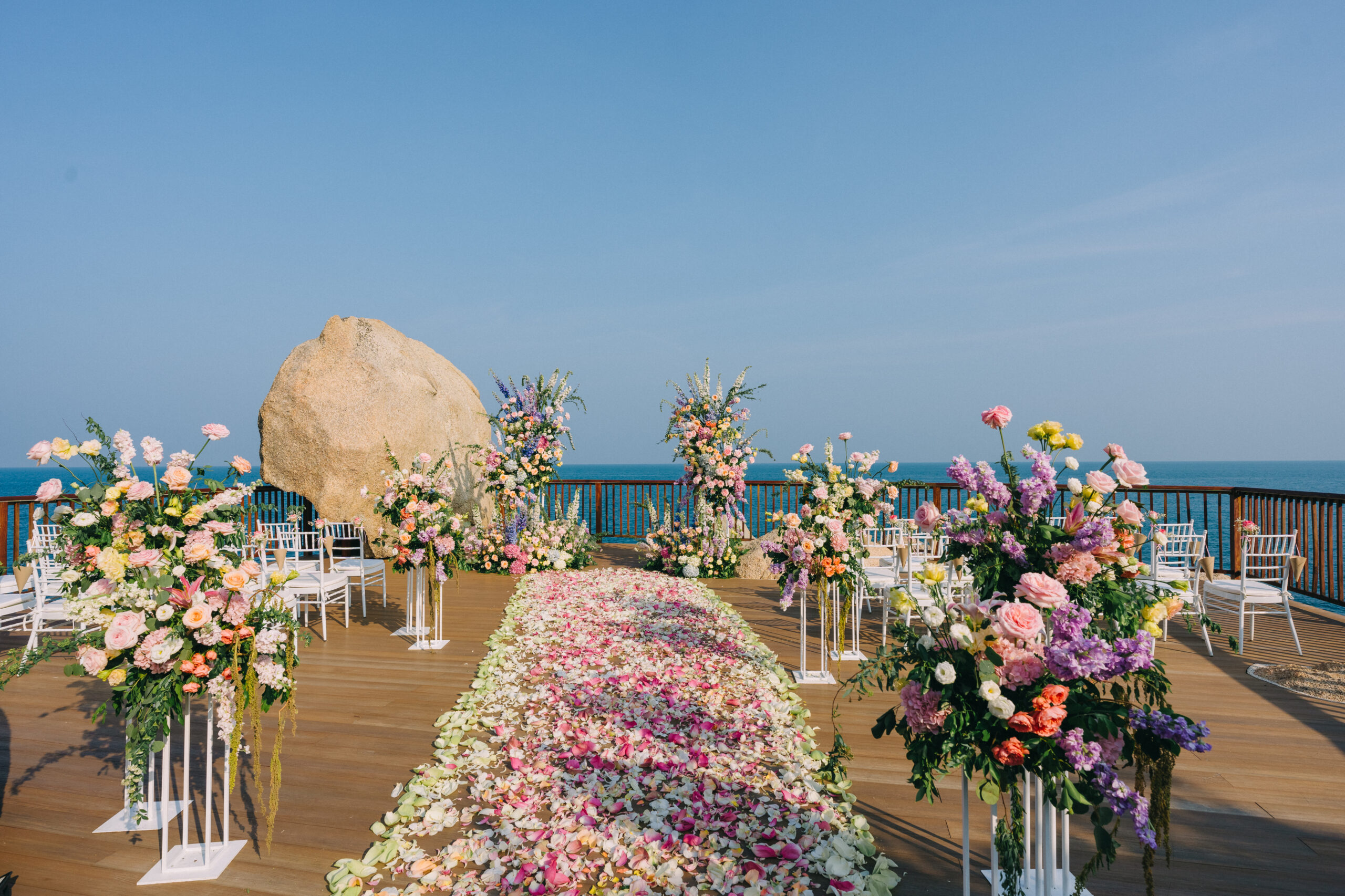 sunset clifftop wedding ceremony at Silavadee Koh Samui