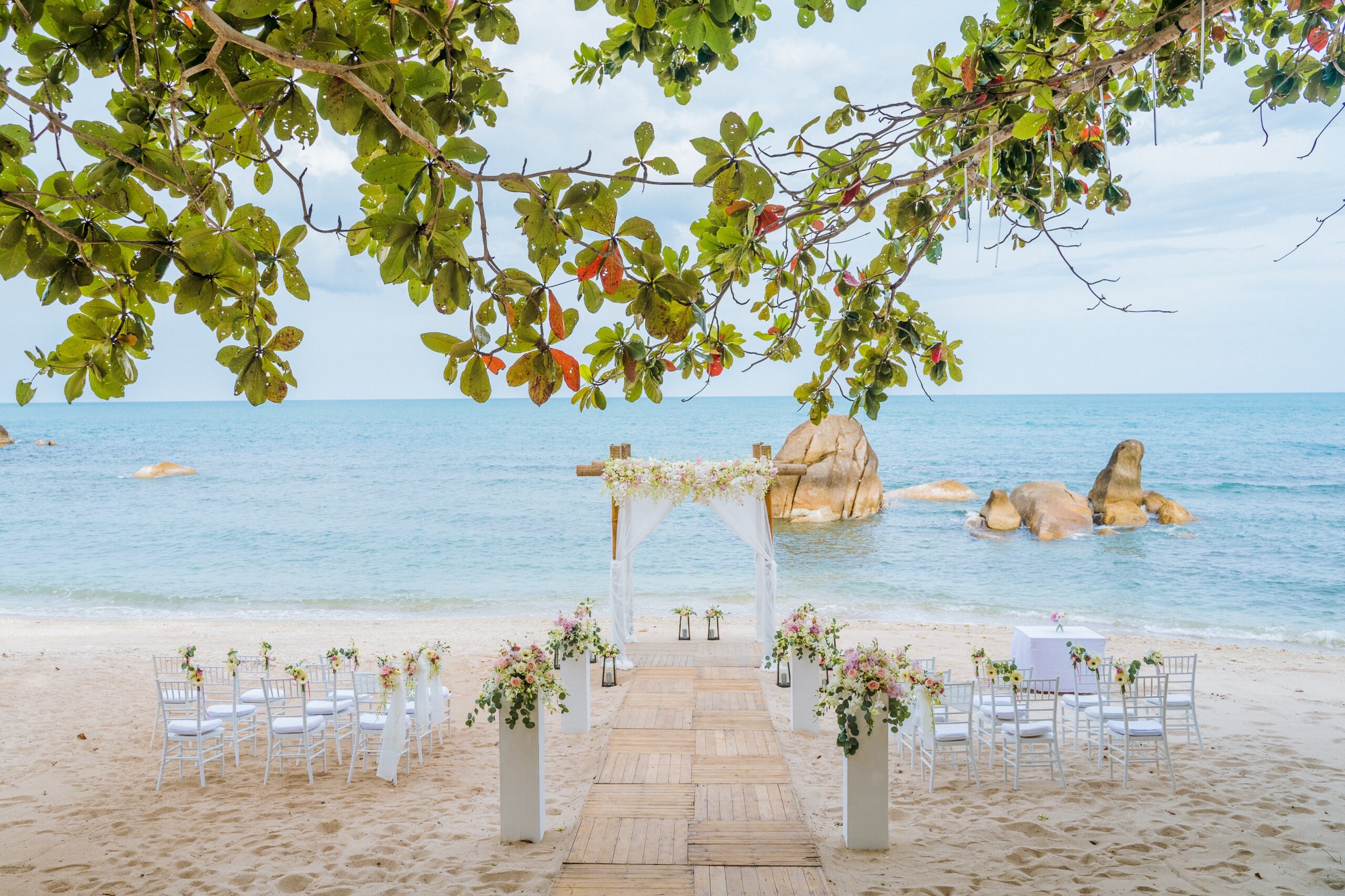 Koh Samui beach wedding setup