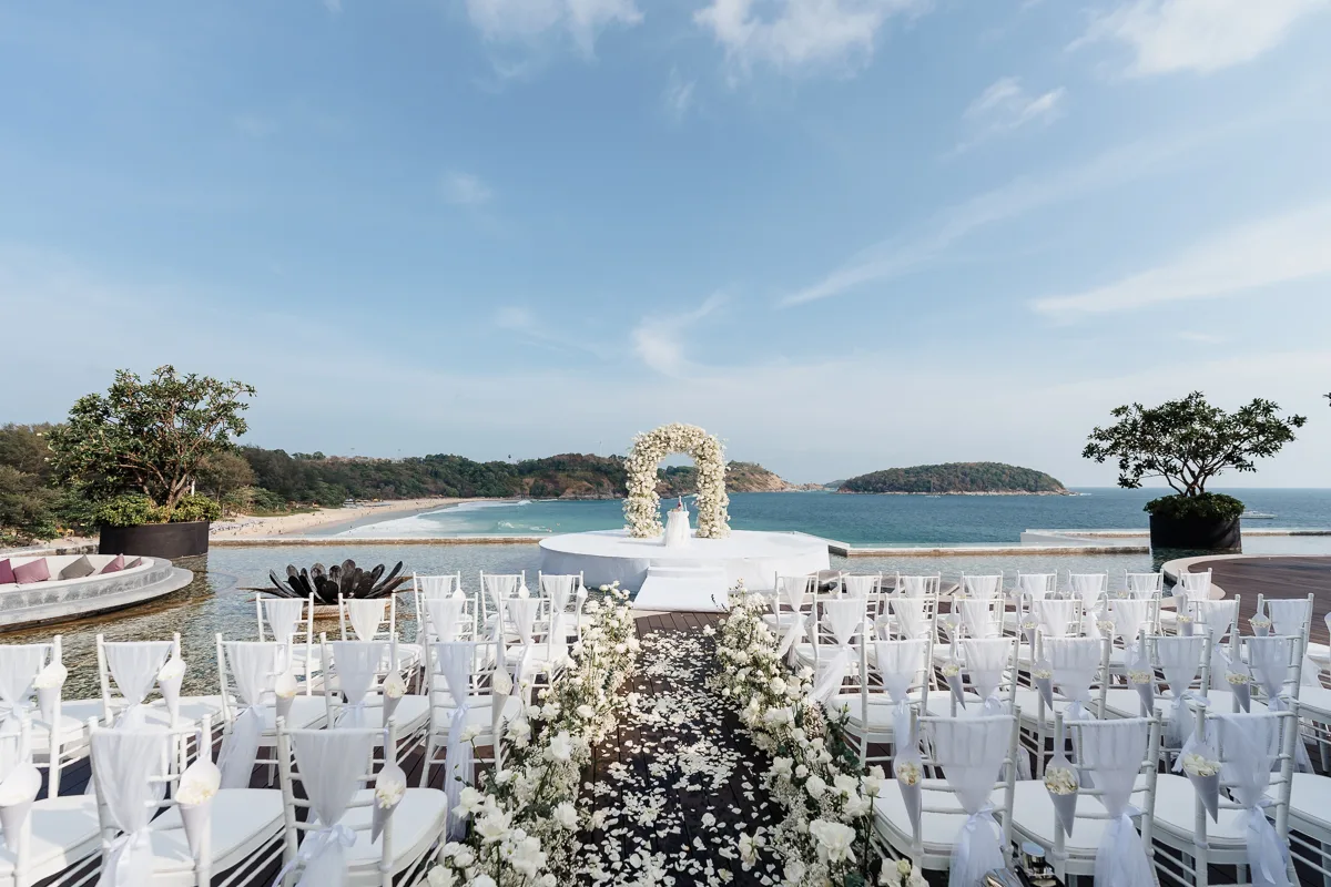 The Nai Harn Phuket Wedding Set Up white